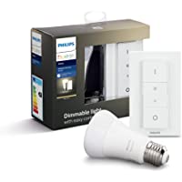 Philips Hue Bombilla Inteligente LED E27 con Mando Inalámbrico- con Bluetooth- Luz Blanca Cálida- Compatible con Alexa y…